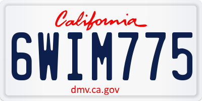 CA license plate 6WIM775