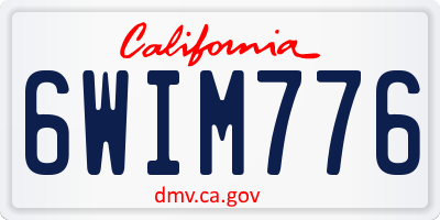 CA license plate 6WIM776