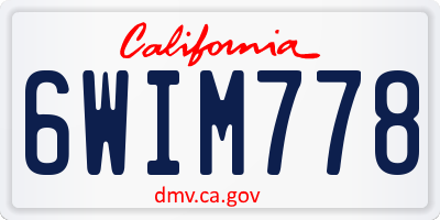 CA license plate 6WIM778