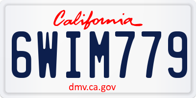 CA license plate 6WIM779