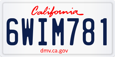 CA license plate 6WIM781