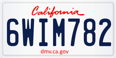 CA license plate 6WIM782