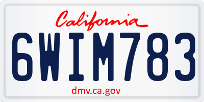 CA license plate 6WIM783