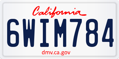 CA license plate 6WIM784