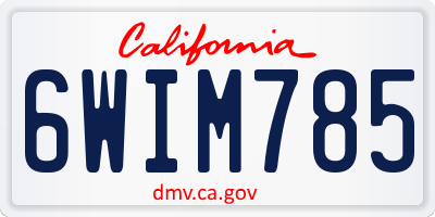 CA license plate 6WIM785