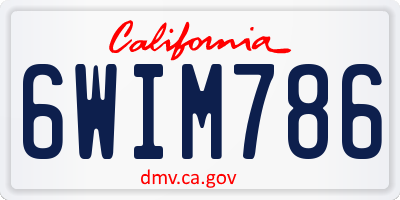 CA license plate 6WIM786