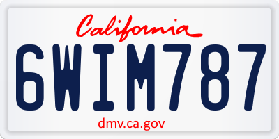 CA license plate 6WIM787