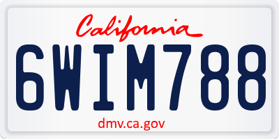 CA license plate 6WIM788