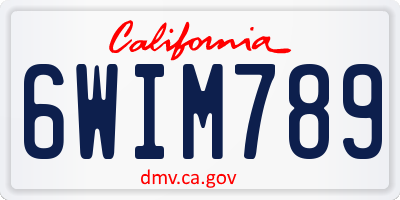 CA license plate 6WIM789
