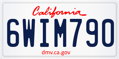 CA license plate 6WIM790
