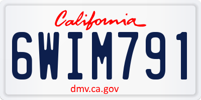 CA license plate 6WIM791