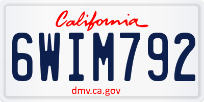 CA license plate 6WIM792