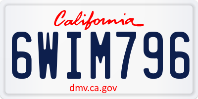 CA license plate 6WIM796