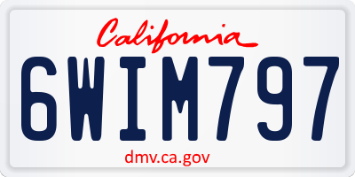 CA license plate 6WIM797