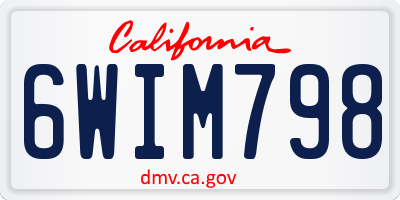 CA license plate 6WIM798