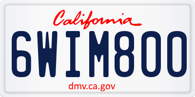 CA license plate 6WIM800