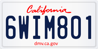 CA license plate 6WIM801