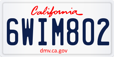 CA license plate 6WIM802