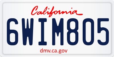 CA license plate 6WIM805