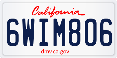 CA license plate 6WIM806