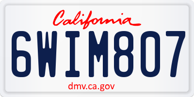 CA license plate 6WIM807