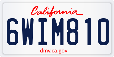 CA license plate 6WIM810