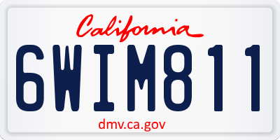 CA license plate 6WIM811