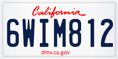 CA license plate 6WIM812