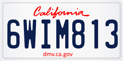 CA license plate 6WIM813