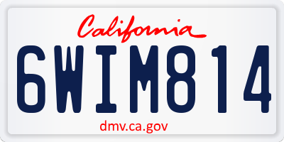 CA license plate 6WIM814