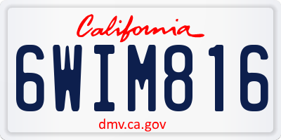 CA license plate 6WIM816