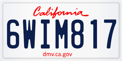 CA license plate 6WIM817