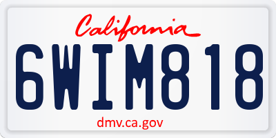 CA license plate 6WIM818