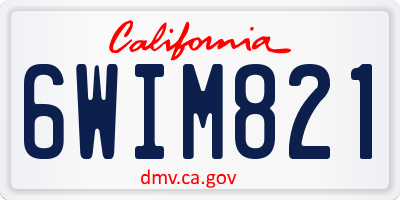 CA license plate 6WIM821