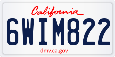 CA license plate 6WIM822