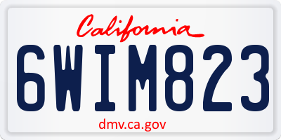 CA license plate 6WIM823