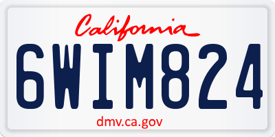 CA license plate 6WIM824