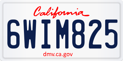 CA license plate 6WIM825