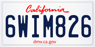 CA license plate 6WIM826