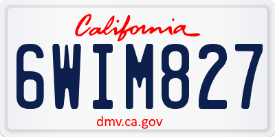 CA license plate 6WIM827