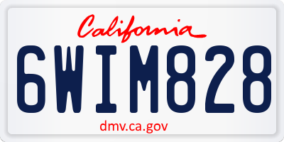 CA license plate 6WIM828