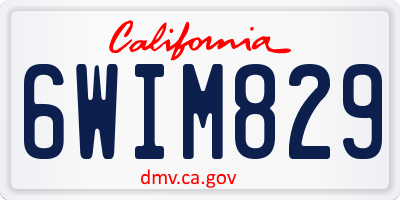 CA license plate 6WIM829