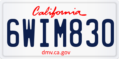 CA license plate 6WIM830