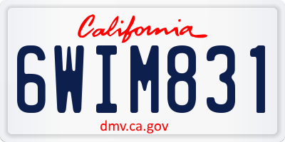 CA license plate 6WIM831