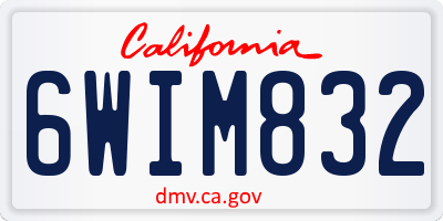 CA license plate 6WIM832