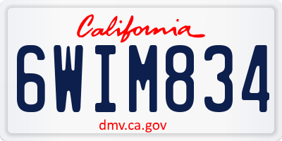 CA license plate 6WIM834