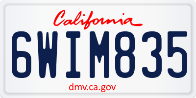 CA license plate 6WIM835