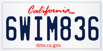CA license plate 6WIM836