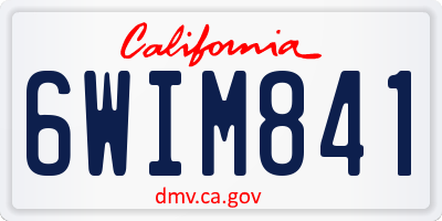 CA license plate 6WIM841
