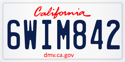 CA license plate 6WIM842